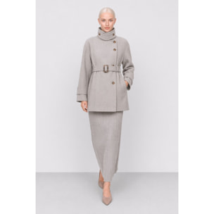 Kocca - Cappotto da donna doppiopetto con cintura e collo classico Donna