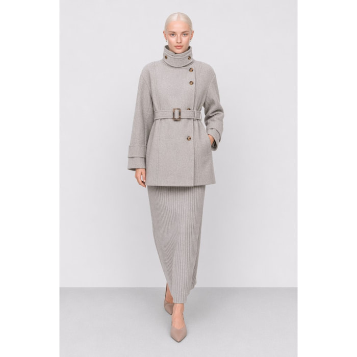 Kocca - Cappotto da donna doppiopetto con cintura e collo classico Donna