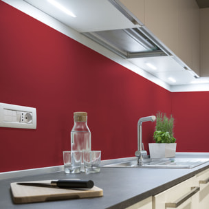 Rouleau adhésif décoratif Vinyle au Mètre - Rouge cerise - Sticker Lavable Imperméable Mur Cuisine Meubles