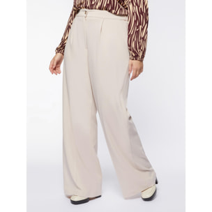 Fiorella Rubino - Pantaloni palazzo con pieghe - Beige