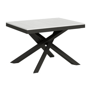 Table extensible 90x120/224 cm Volantis Evolution Frêne Blanc cadre Anthracite