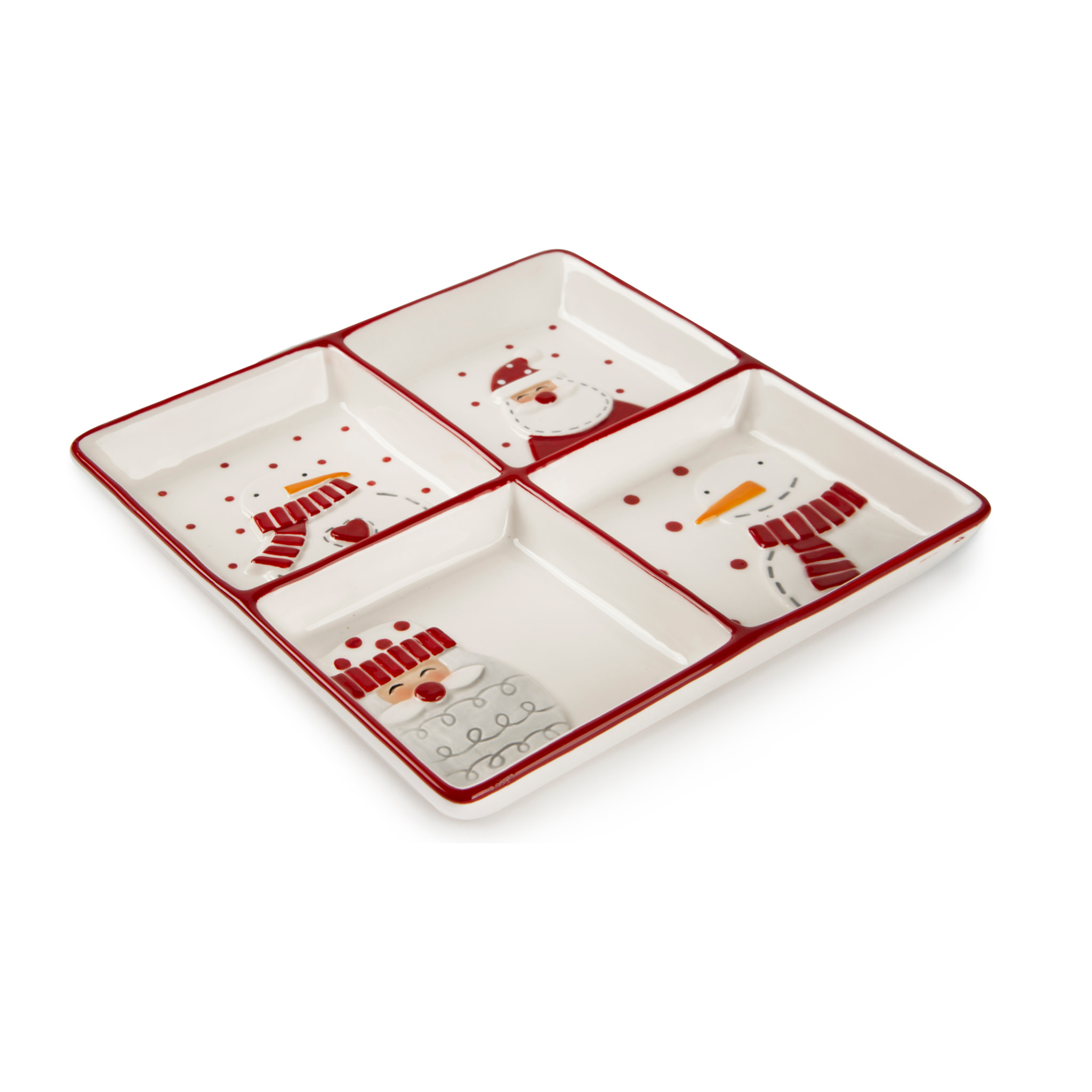 Piatto a Servire Excelsa - Snowman, Ceramica Bianca