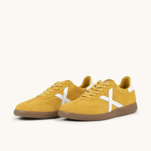 Zapatilla Urbana Retro de Piel en Color Amarillo MUNICH BARRU 213