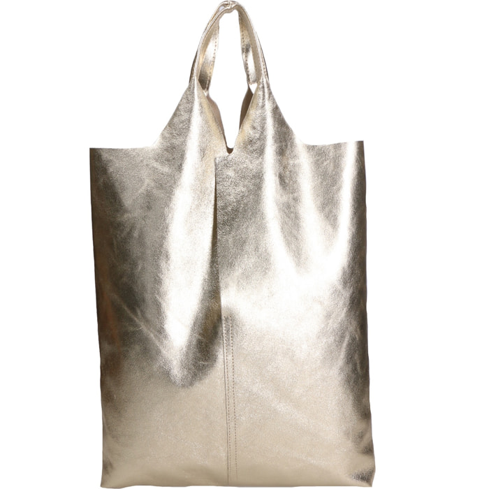 Borsa a spalla da donna - Modello Argenta - Pelle laminata - 44.0 x 38.0 x 3.0 cm
