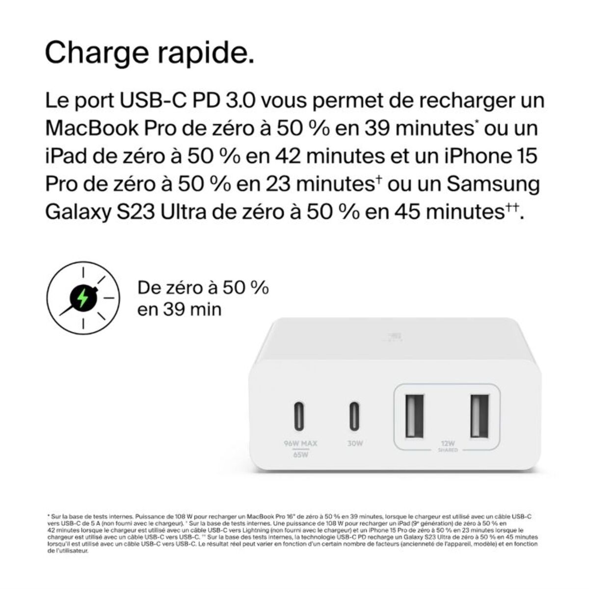 Chargeur BELKIN 4 ports 2 USB-C 2 USB-A 108W