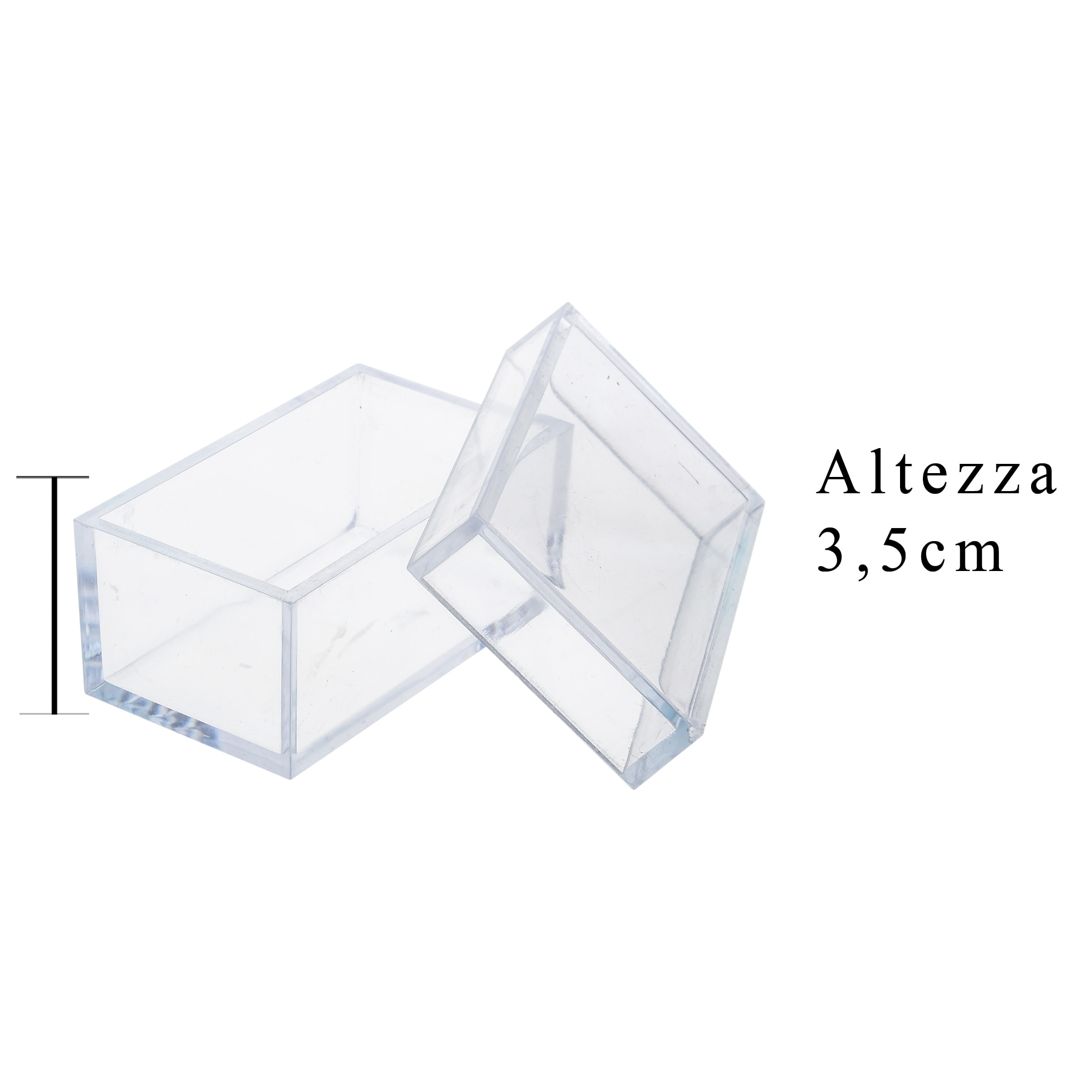 Scatola Rettangolare in plastica. Larghezza 8 Cm - Pezzi 24 - 8X3,5X5cm - Colore: Bianco - Bianchi Dino - Decorazioni Varie