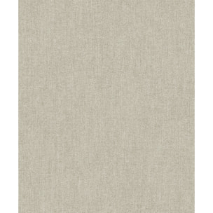 Papier peint uni effet toile jute taupe sable
