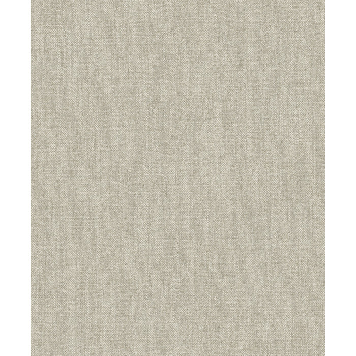 Papier peint uni effet toile jute taupe sable
