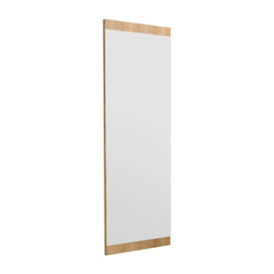 Specchio Dprenn, Specchiera, Articolo d'arredo a muro, Decorazione con specchio, 40x2h120 cm, Rovere