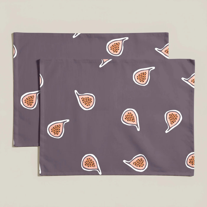 Lot de 2 sets de table individuels résinés 0120-131 100% coton 45x35 cm