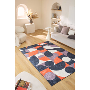 STAMPA - Tapis lavable à motif géométrique - Rouge