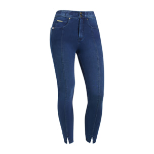 Pantaloni N.O.W.® jersey denim vita alta e spacchi sul fondo