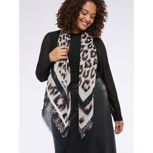 Fiorella Rubino - Foulard lungo con stampa animalier - Marrone