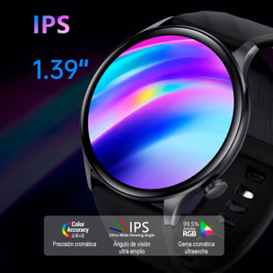 Smartwatch ZW63 con llamadas bluetooth, termómetro, glucosa en sangre y corona multifunción.