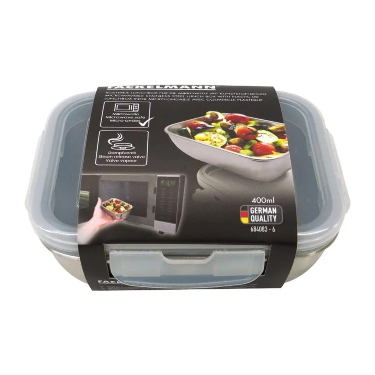 Lunch box inox allant au microonde avec couvercle Fackelmann