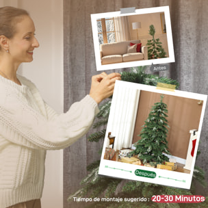 Árbol de Navidad Artificial 150 cm, Ramas Realistas con Efecto Nieve, Árbol de Navidad con Soporte de Acero, Base Plegable, Montaje Rápido, Decoración Navideña para Hogar, Fiesta