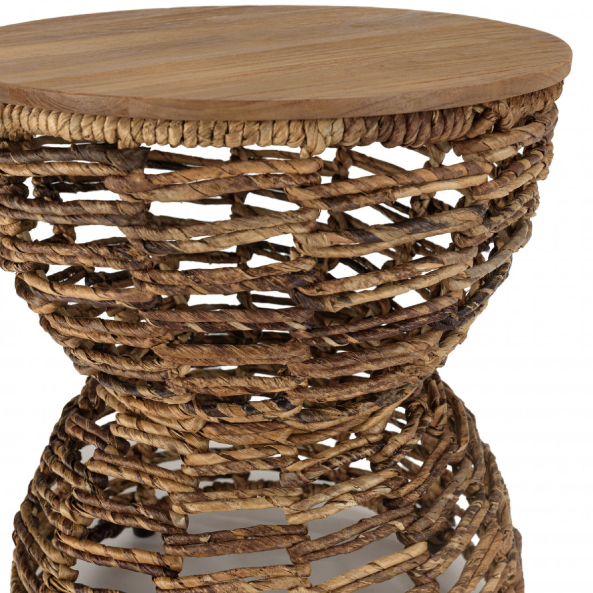 ALIDA - Tabouret ajouré assise en bois de teck recyclé