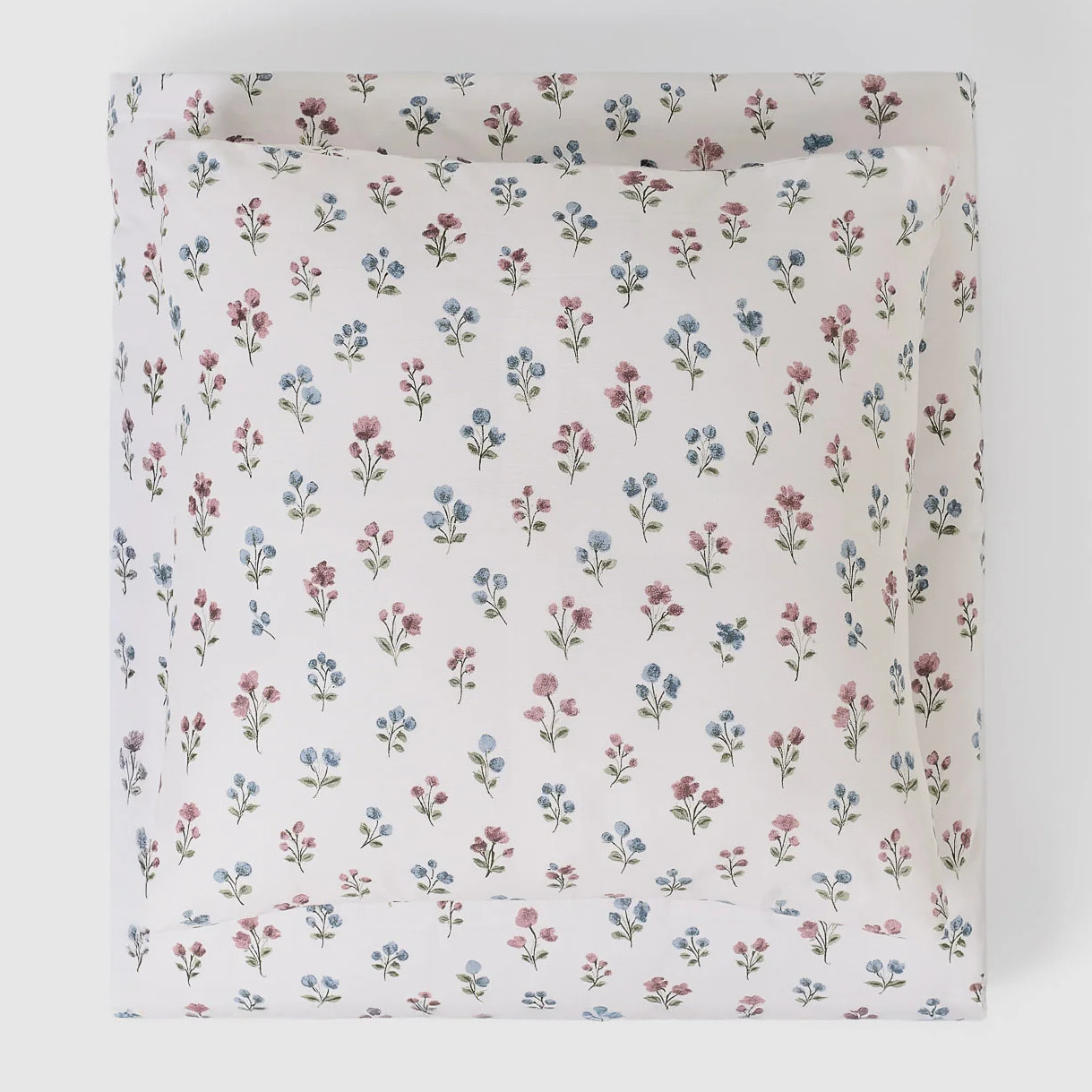 Funda nórdica de algodón jazmín verde seco/burdeos