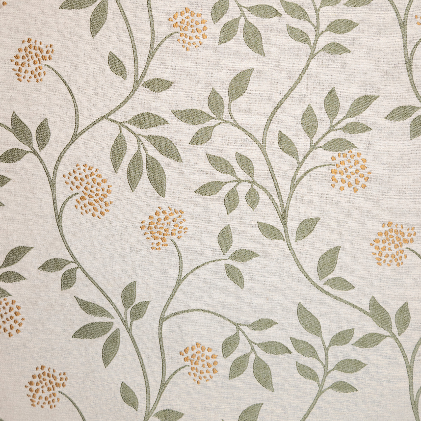 Rideau jacquard polycoton motifs végétaux - Vert