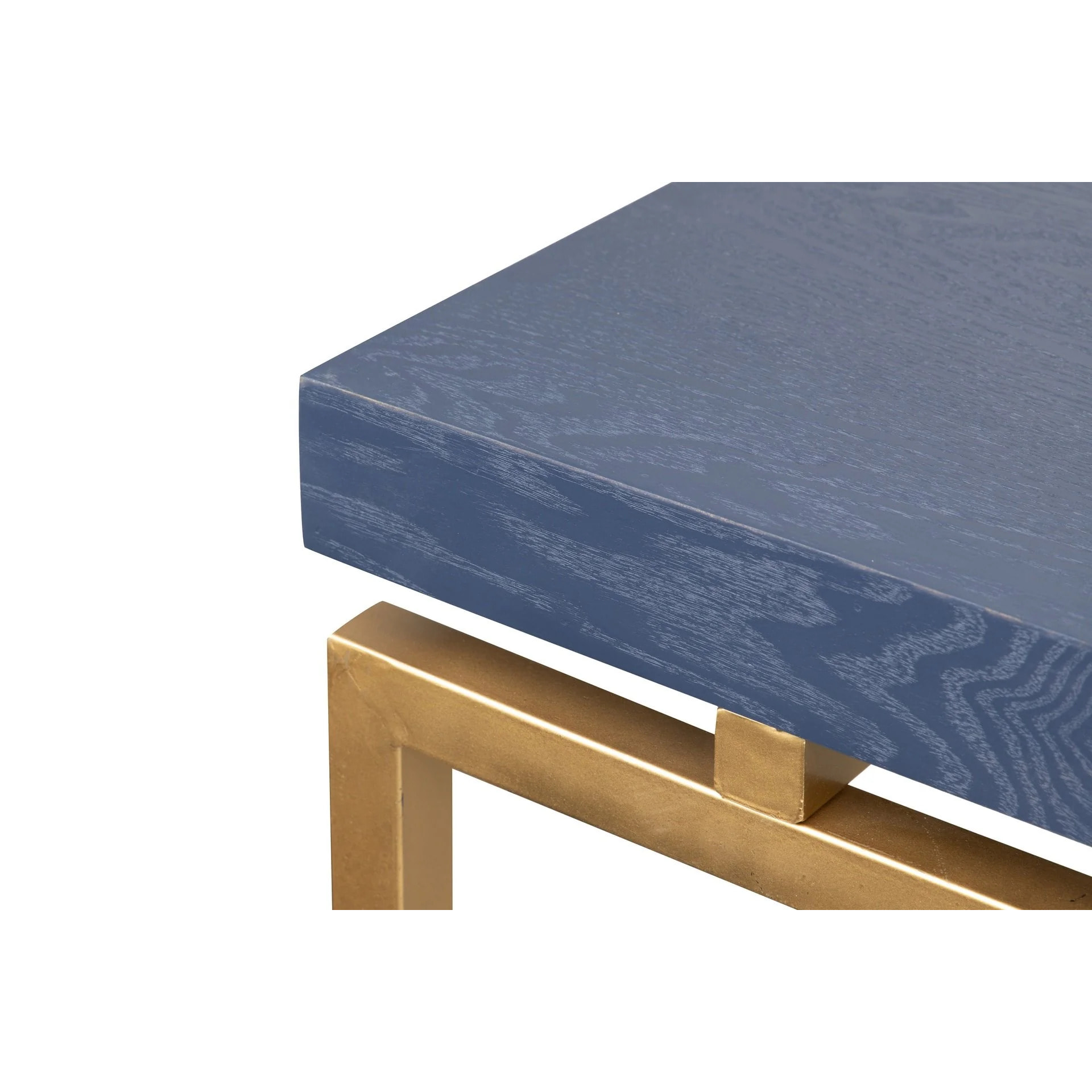 Mesa Comedor Madera-metal Azul-dorado 180x90x80 Cm