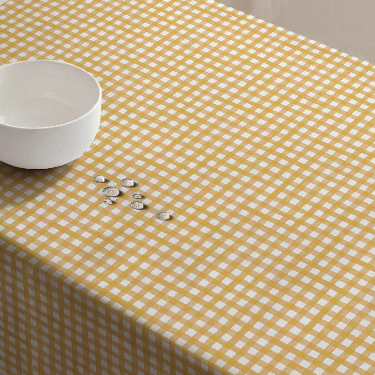 Nappe anti-taches Avignon Jaune - 100% coton -