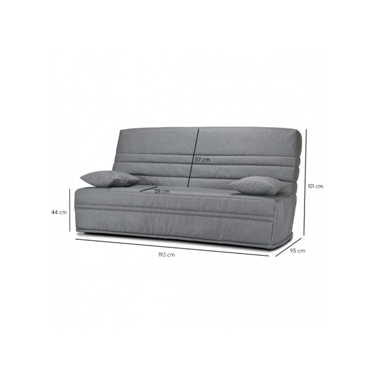 Banquette clic-clac en tissu 130x190 cm - SARAGOSSE