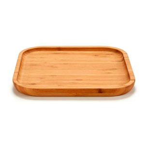 Bandeja de Bambú para aperitivos cuadrada pequeña. 20x20 cm