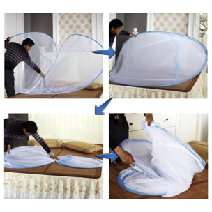 Mosquitera plegable para cama con doble puerta. 150x2000cm