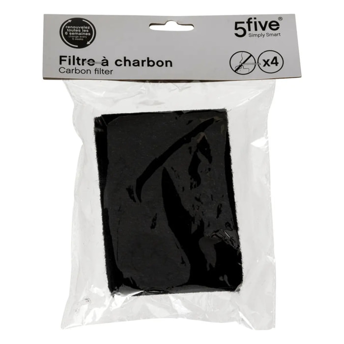 4 filtres à charbon poubelle Safir