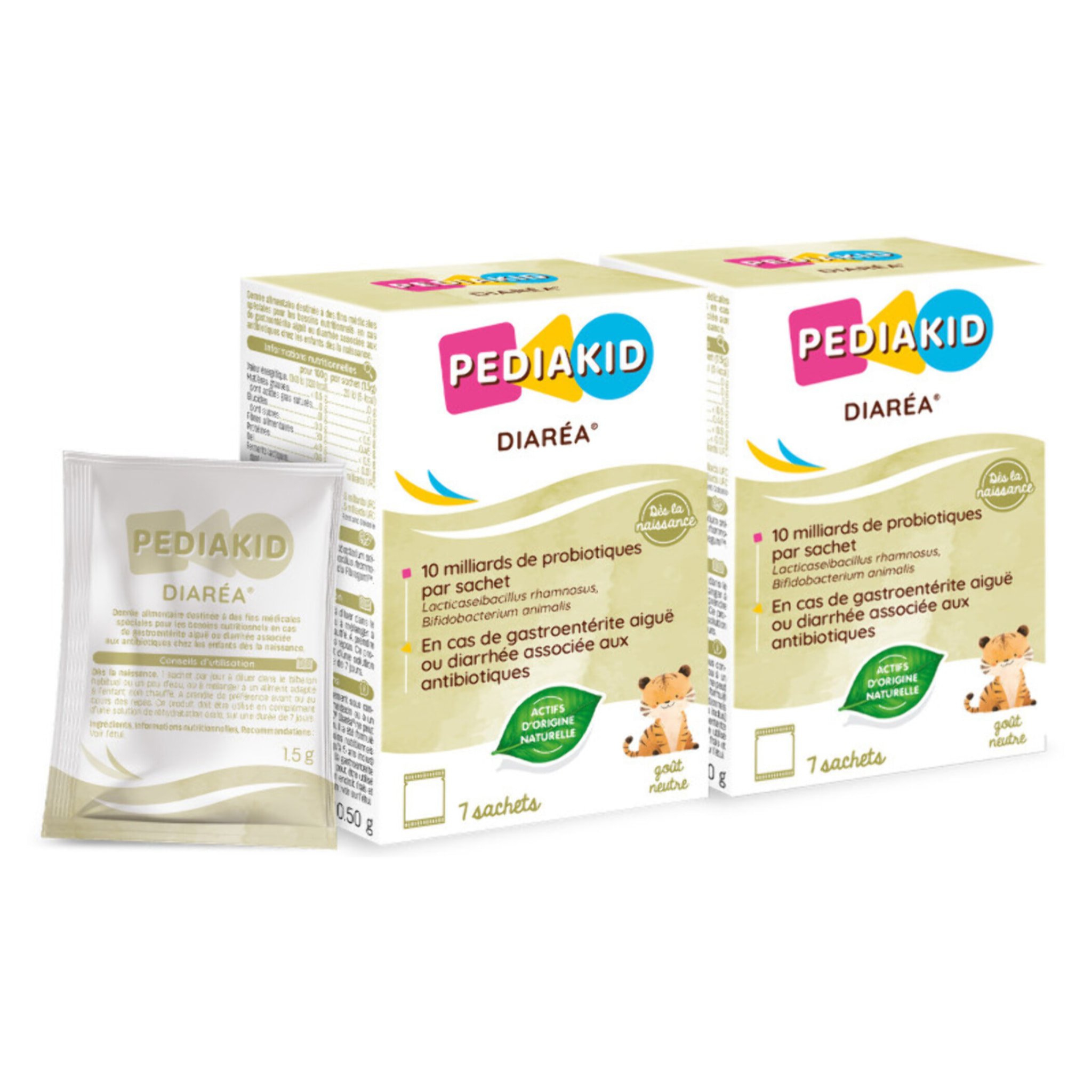 PEDIAKID - Diaréa - Pour les besoins nutritionnels en cas de gastroentérite aiguë ou diarrhée associée aux antibiotiques - Dès la naissance - Sachets de poudre à diluer - Goût neutre - Lot de 2