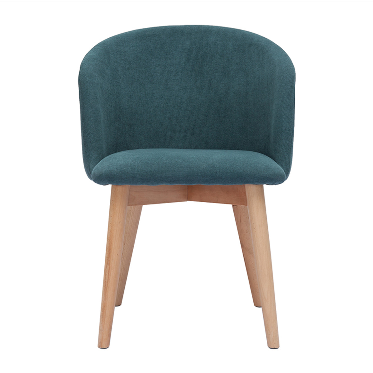 Chaises scandinaves en tissu effet velours bleu canard et bois clair massif (lot de 2) VANITY