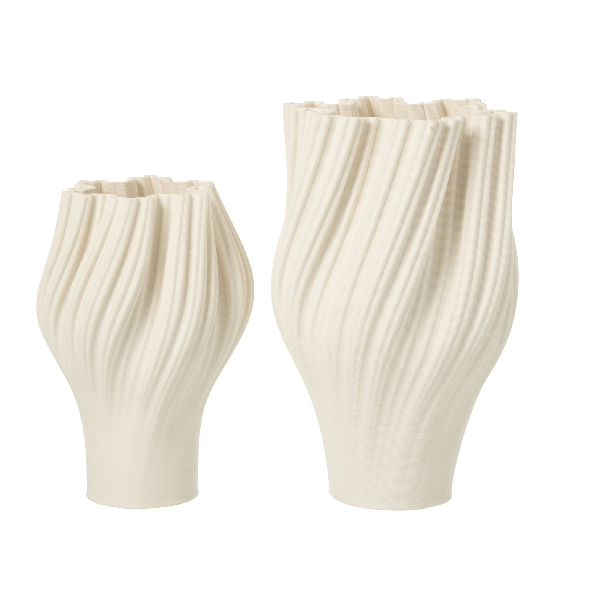 J-Line Vase Impression 3D - grès - blanc - large