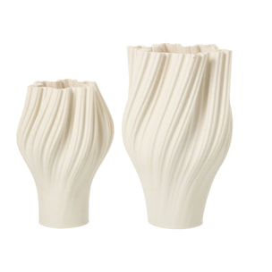 J-Line Vase Impression 3D - grès - blanc - large