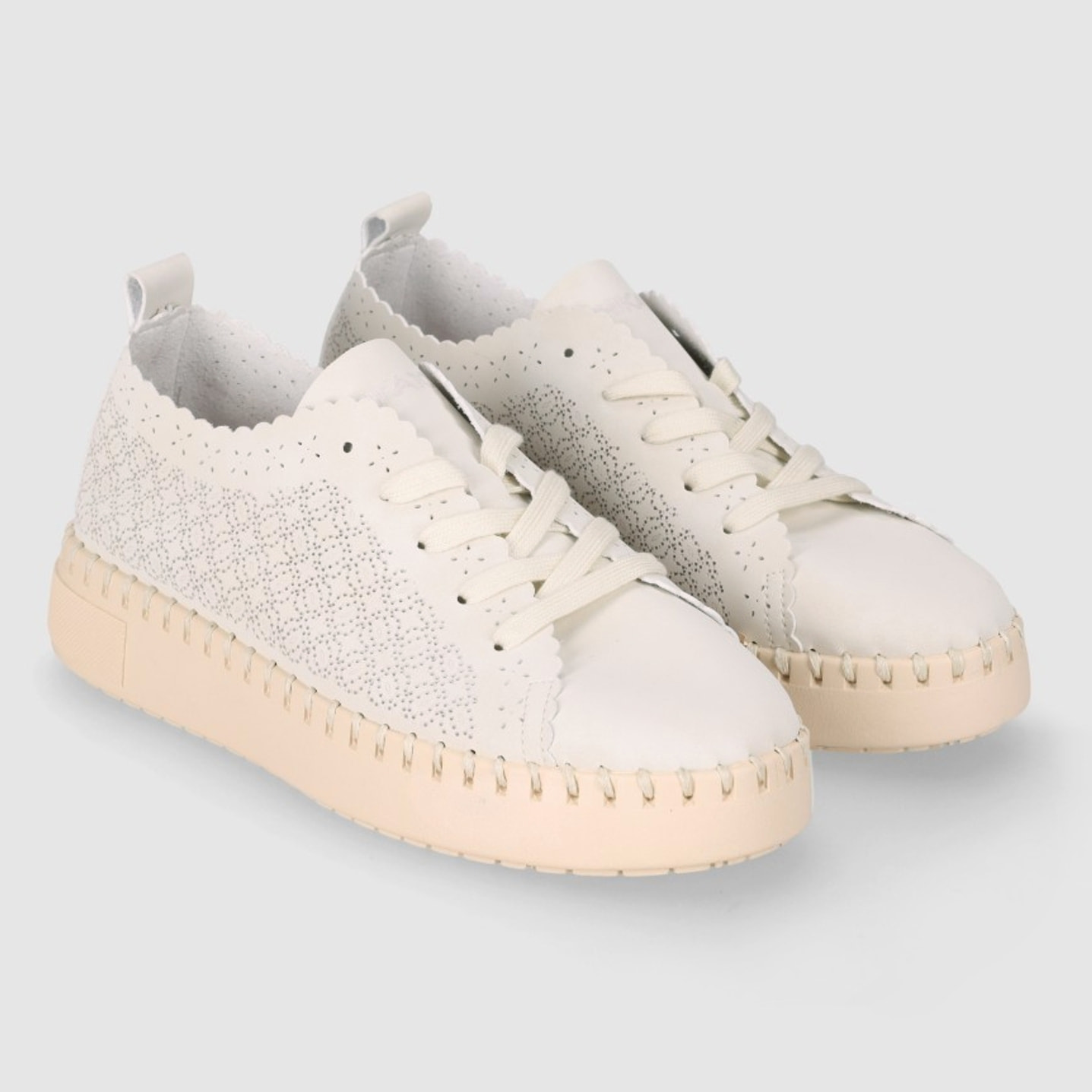 Zapatos de Piel Sintética - Beig - Tacón: 4 cm