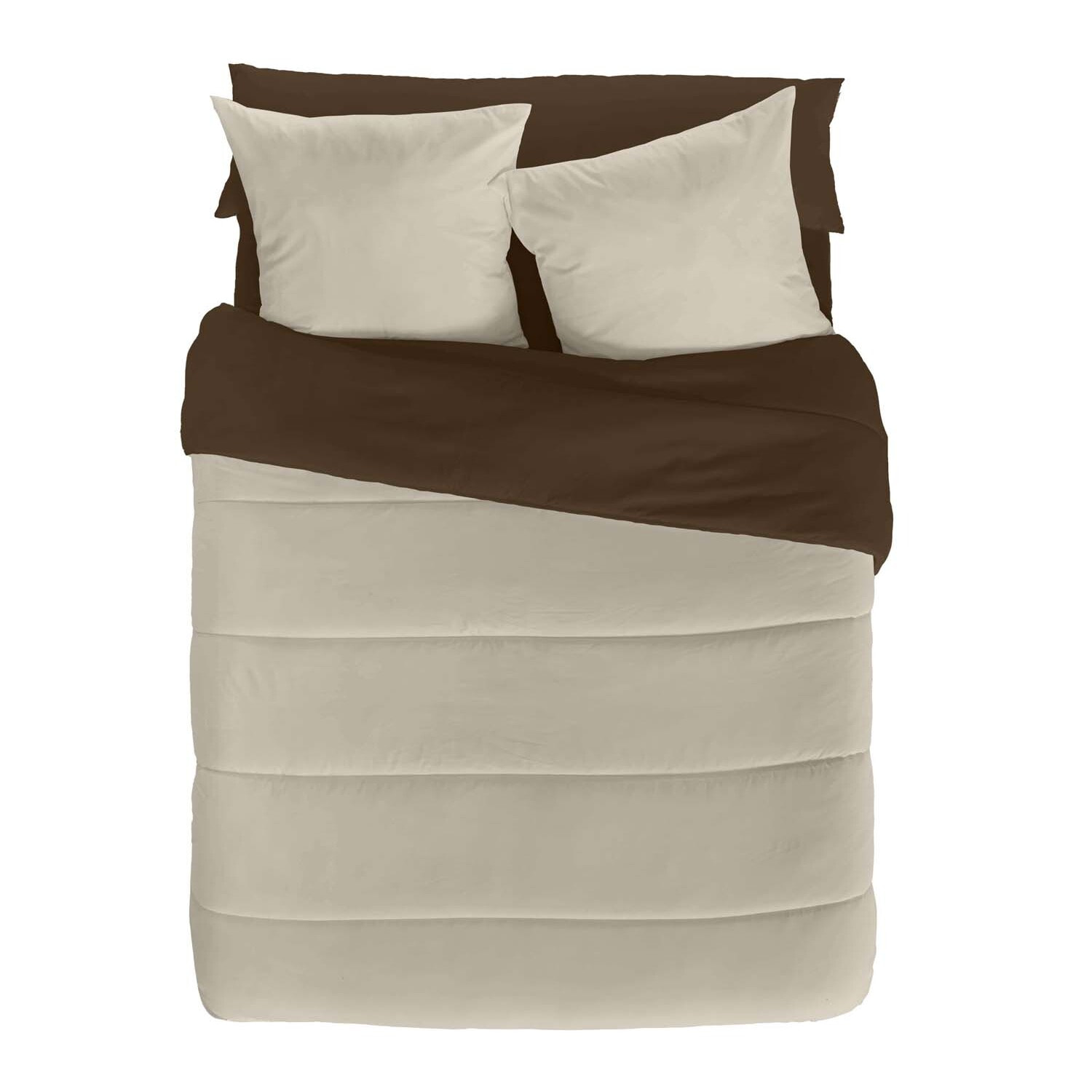 Naturals - Edredón Bicolor - 300 Gr - 100% Microfibra Poliéster - Marrón/Vainilla