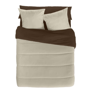 Naturals - Edredón Bicolor - 300 Gr - 100% Microfibra Poliéster - Marrón/Vainilla