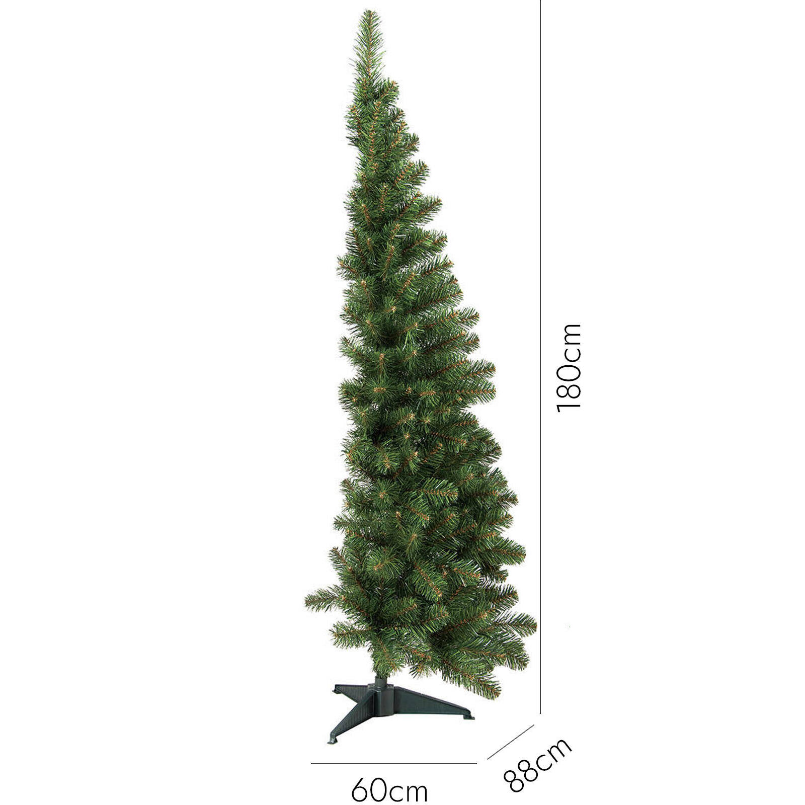 Albero di Natale 180 cm Noel, Pino artificiale, Albero effetto reale, Alberello natalizio extra folto, 60x88 h180 cm, Verde