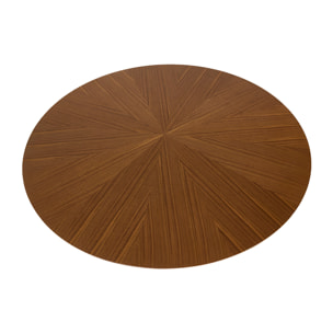 Table à manger ronde en bois foncé noyer D137 cm DITA