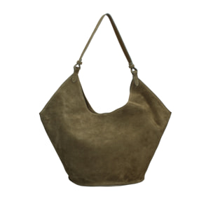 Borsa a spalla da donna - Modello Lisboa - Pelle Scamosciata - 27.0 x 38.0 x 21.5 cm