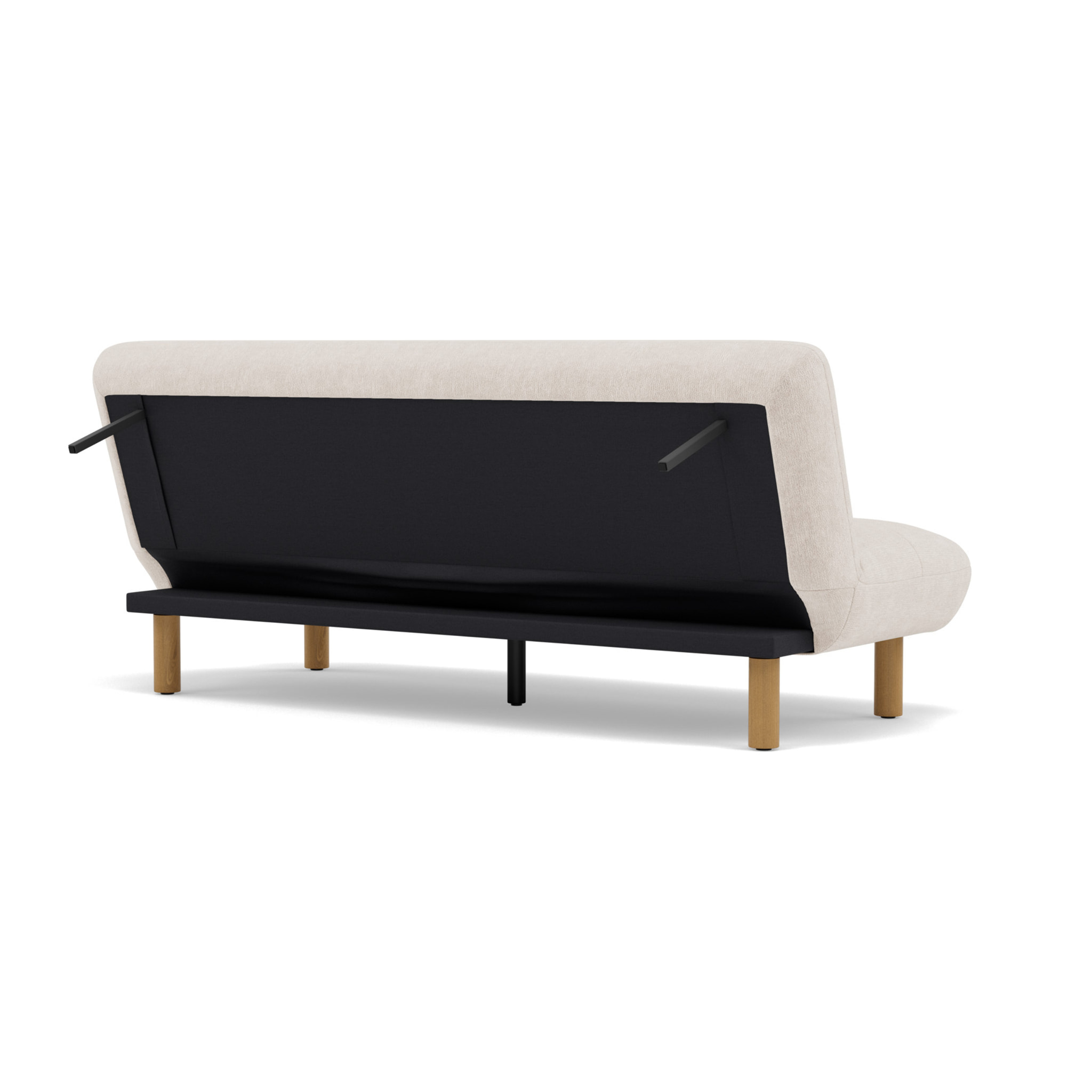 Soan - Banquette 2 places convertible clic-clac en velours texturé - Beige