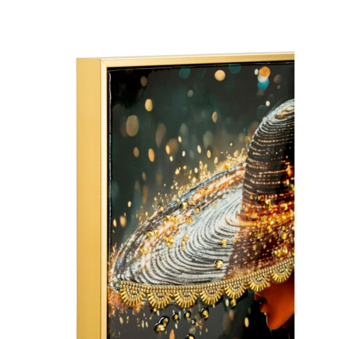 STAMPA DECORATA SU TELA LACCATA C/CORNICE ILLUMY -B- CM 62X3,5
X92