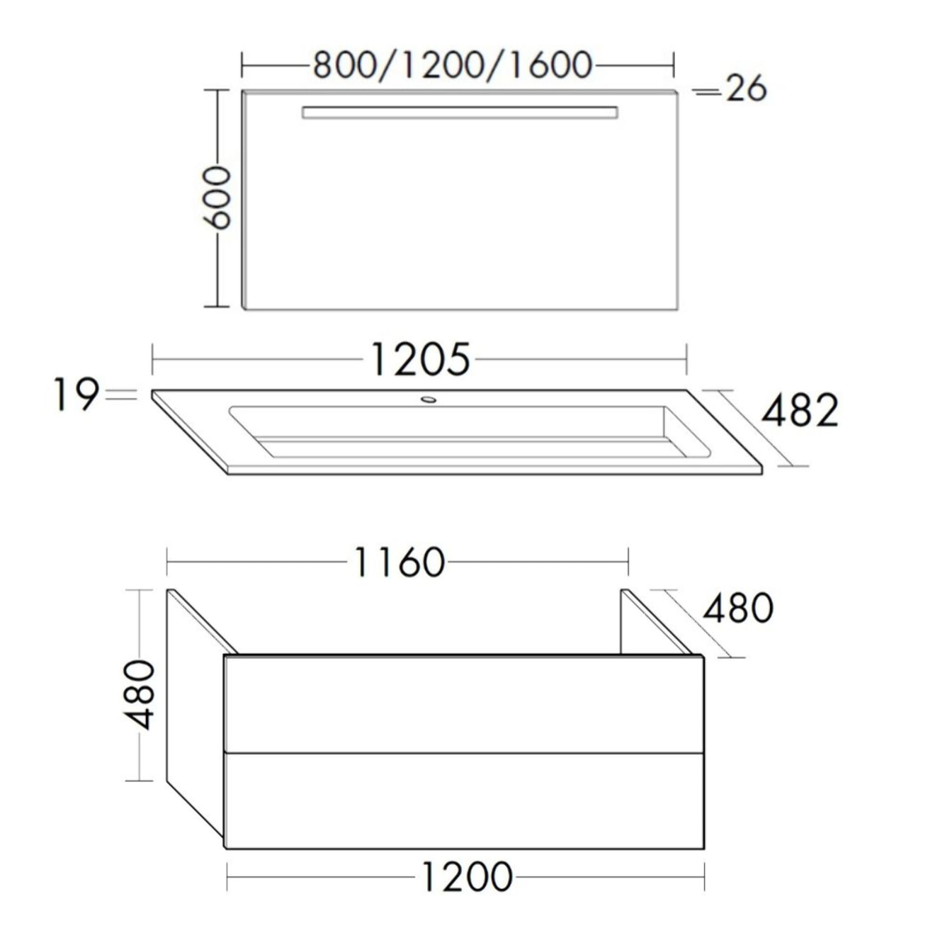 Meuble double vasque 120 cm BURGBAD Cosmo chêne cachemire + miroir