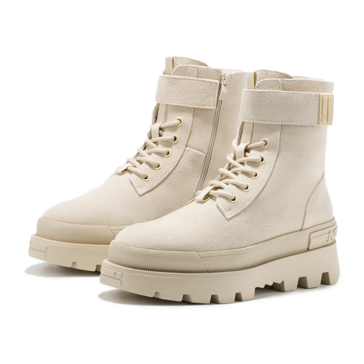 Botas de Mujer Corte Medio All Track Strap Beige