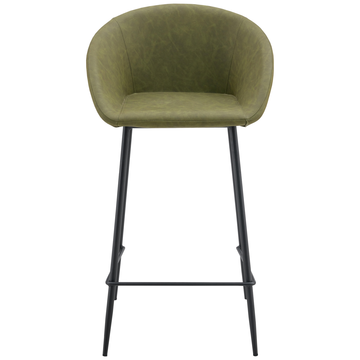 Lot de 2 tabourets de bar en simili vert ACHILLE