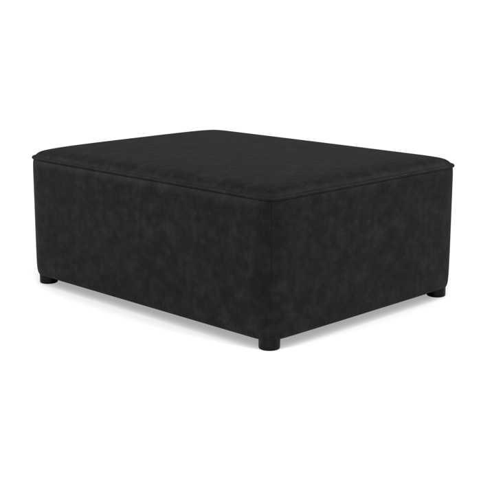 Topaze - pouf en simili - Noir
