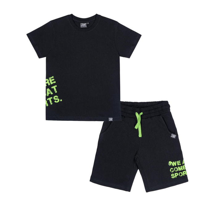 Conjunto infantil con camiseta de algodón Leone Boxing y pantalón corto
