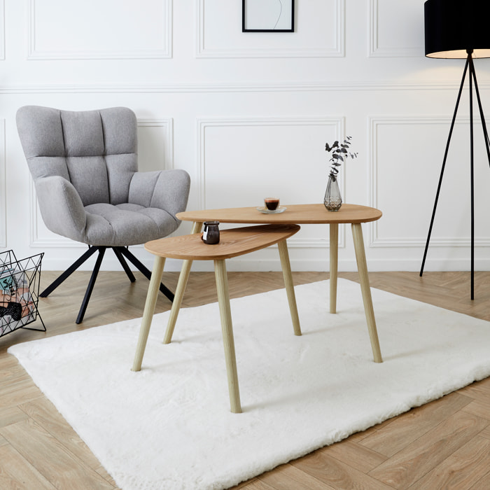 Table Gigogne Bois Galet X2