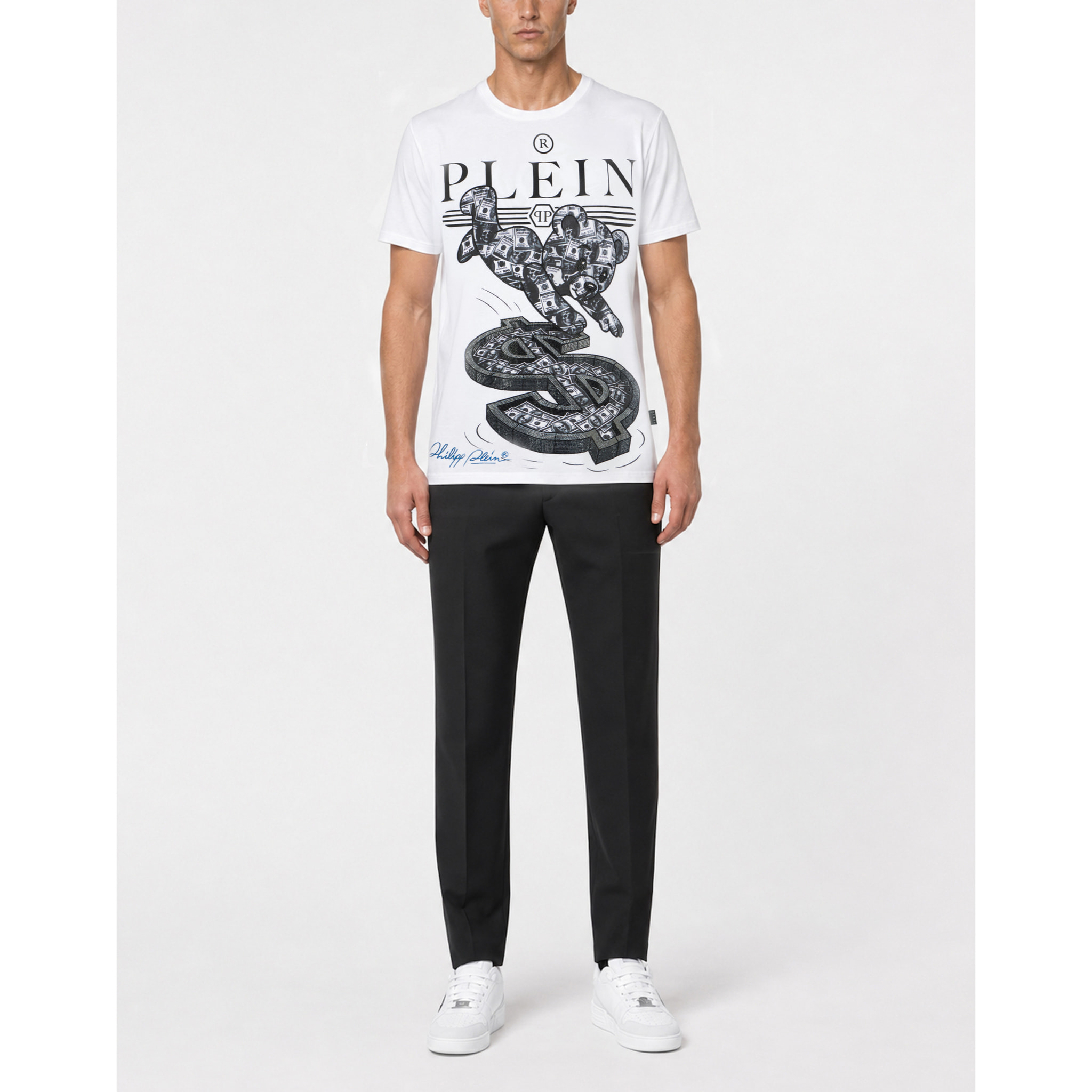 PHILIPP PLEIN Camiseta de cuello redondo y manga corta TEDDY