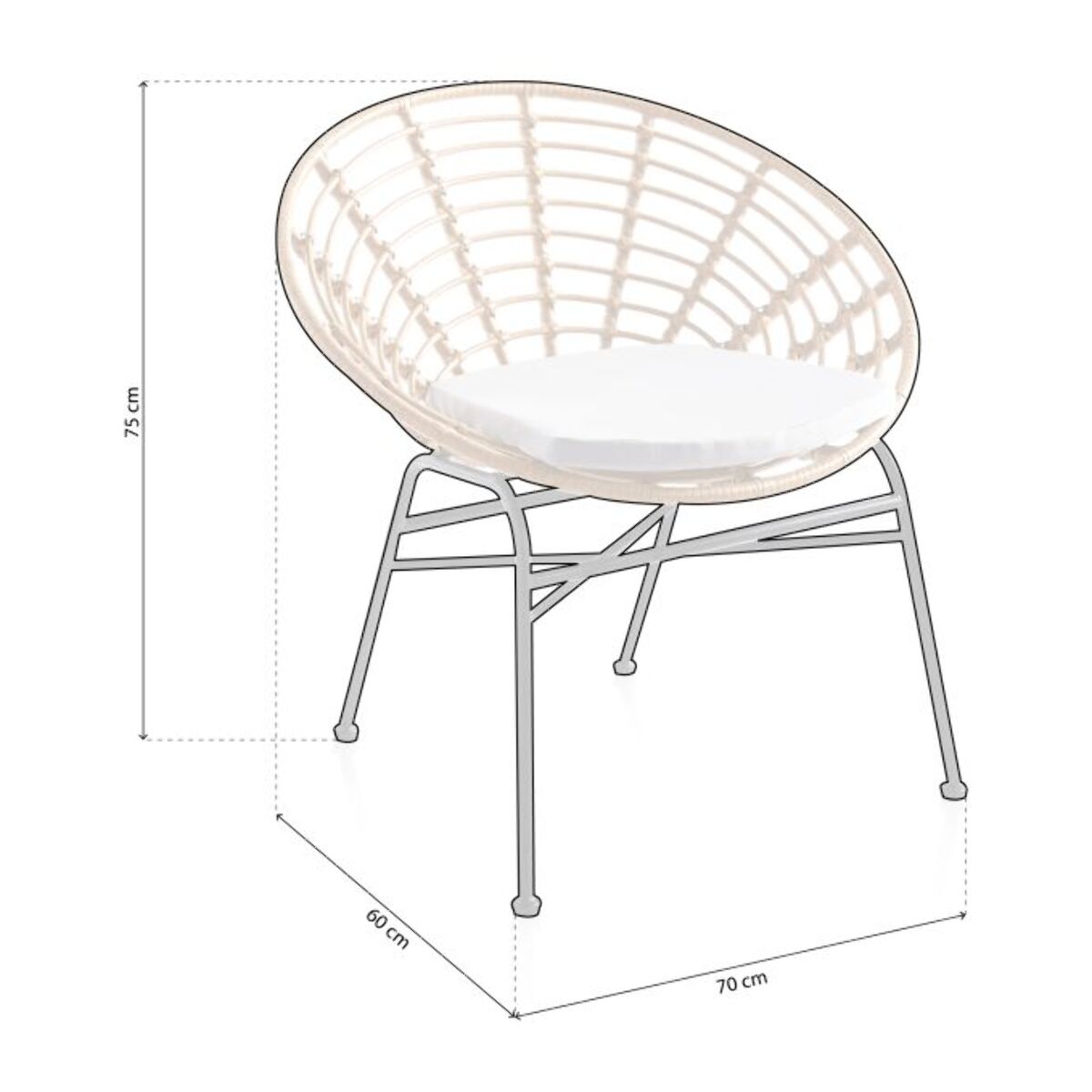 Pack 4 sillones Talma Rattan