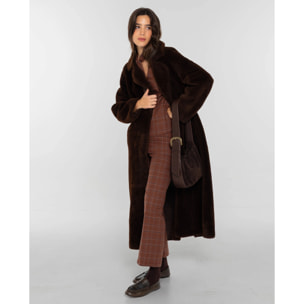 Abrigo largo de pelo de mujer